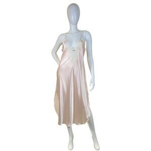 1980s California Dynasty Pink Lace Nightgown Vintage Lingerie